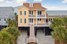 Beach house porch on Folly Beach for a bachelorette group stay