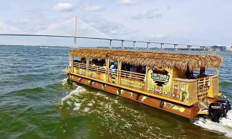 Charleston floating tiki bar boat tour
